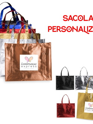 Sacola tnt metalizada personalizada p