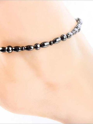 Tornozeleira ou pulseira em hematita pedra natural curativa