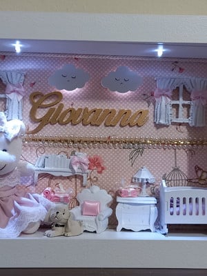 Porta maternidade cenário giovanna com luz de led