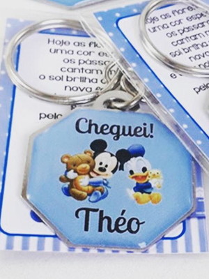 Chaveiro personalizado com cartela e embalagem