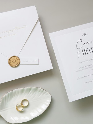 Convite de casamento - verena branco