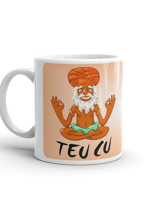 Caneca teu cu monge meditando divertida engraçada