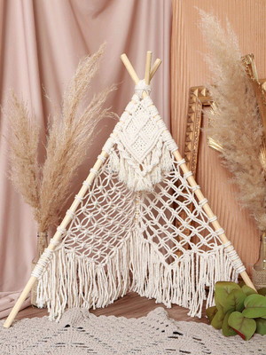 Cabana teepee de macramê 60 cm de altura