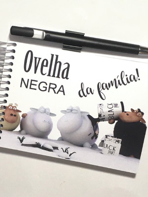 Bloquinho com caneta - mod: ovelha negra