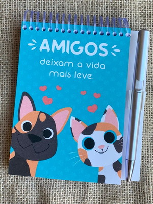Bloquinho com caneta - mod: amigos