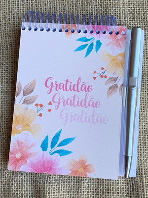 Bloquinho com caneta - mod: gratidão