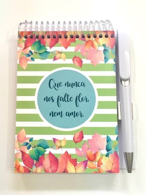 Bloquinho com caneta - mod: que nunca... (verde)