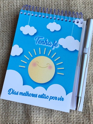 Bloquinho com caneta - mod: tenha fé