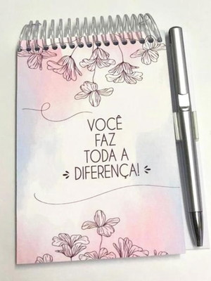 Bloquinho com caneta - mod: você faz...