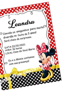 Convite de aniversário minnie