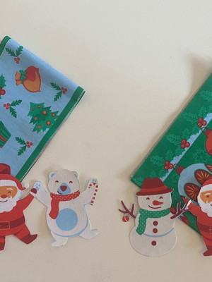 2 kits barra + patch aplique para pano de prato - natal #28