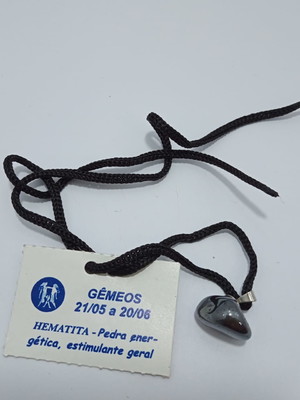 Cordao de signo gemeos com pedra
