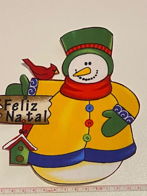 Patch aplique termocolante boneco de neve feliz natal grande