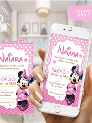 Convite minnie rosa | (arte digital)
