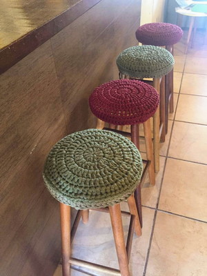 Capas de banqueta/banquinho em fio de malha