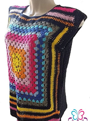 Blusa de crochê square