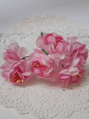 Flor de tecido rosa pacote com 36peças