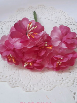 Flor de tecido pink pacote com 36peças