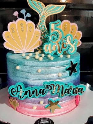 Topo de bolo sereia