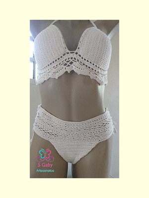 Biquini de croche cintura alta
