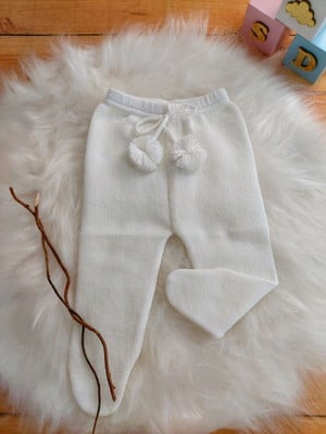 Calça legging linha pompom branco