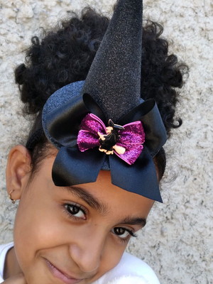 Tiara chapéu de bruxa luxo