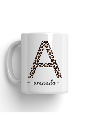 Caneca nome e inicial em oncinha