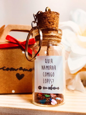 Chaveiro potinho pedido namoro presente namorado