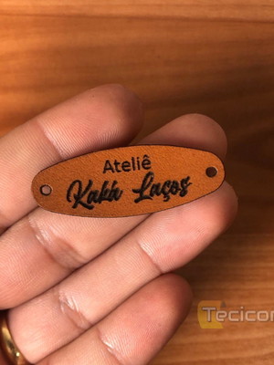50 etiquetas couro sintético personalizada tag corte laser