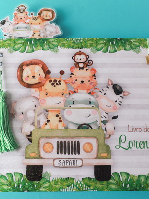 Livro do bebê - safari listrado