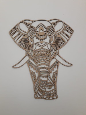 Elefante indiano em mdf cru