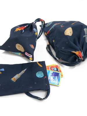 Kit sacos multiuso espaço azul