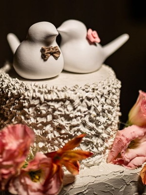 Topo de bolo, casamento, topo cerâmica
