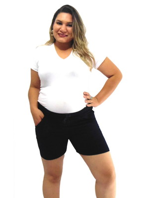 Shorts gravida malha plus size doce moda gestante