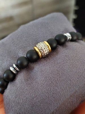 Pulseira pedras naturais onix fosco matte 8mm