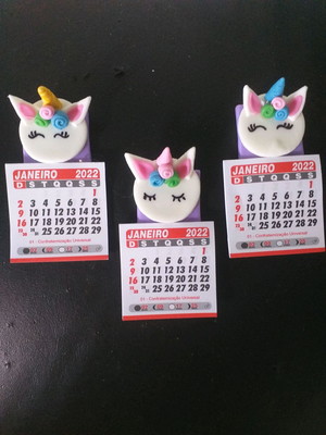 Mini calendário unicórnio