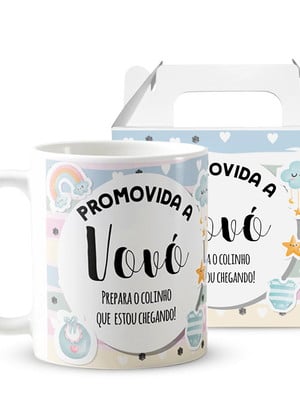 Caneca presente gravidez para avó vovó familia cresceu