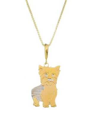 Corrente com pingente yorkshire banhado a ouro