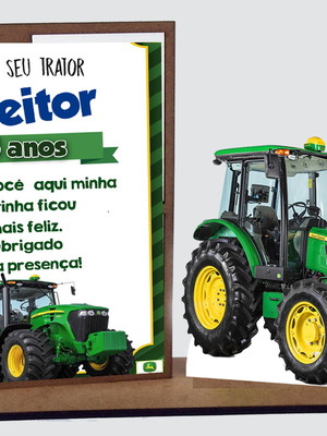 Porta retrato 10x15 trator john deer, com minimo 10 peças
