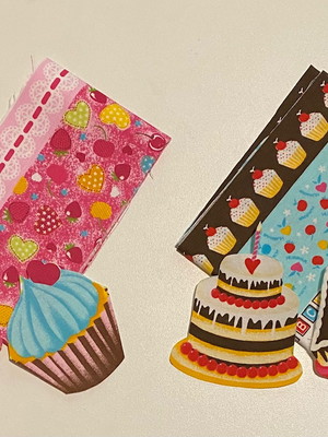2 kits barra + patch aplique para pano de prato cupcakes #39