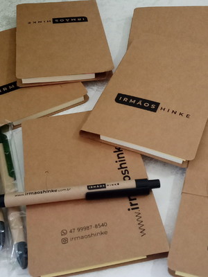 Bloco personalizado com caneta