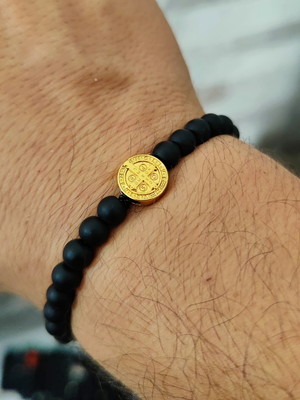 Pulseira pedras naturais onix fosco matte são bento