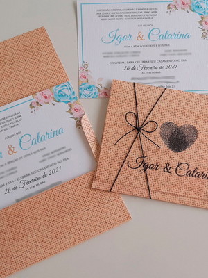 Convite de casamento envelope