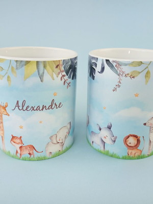 Caneca porcelana lembrança safari