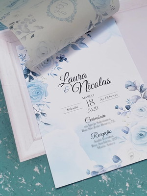 Convite casamento papel vegetal