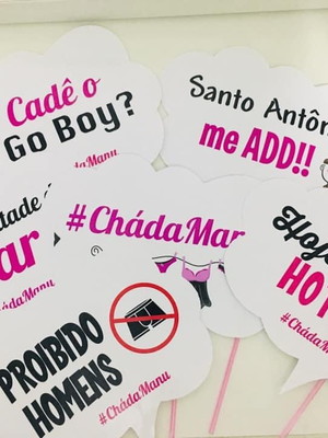 Placas divertidas chá de lingerie