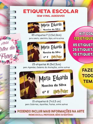 Etiqueta escolar personalizada harry potter