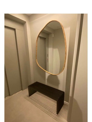 Espelho orgânico 115cm x 85cm em laca j155(cinza)