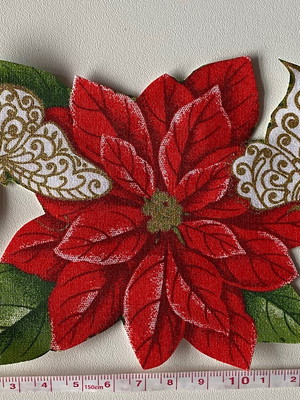 Patch aplique termocolante flor natalina #3 ( 2 unidades )