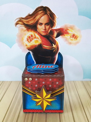 Capa para caixa acrílica capitã marvel